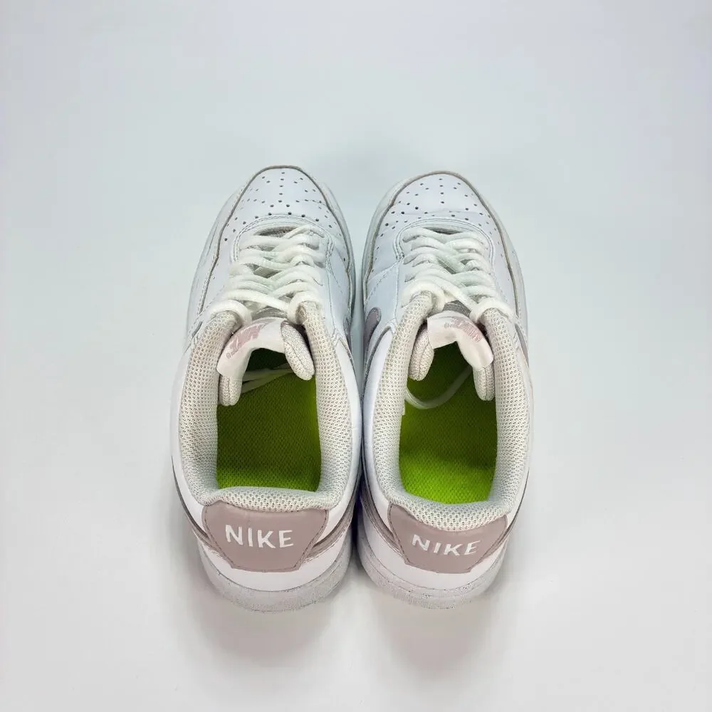 Nike Court Vision Low Next Nature White Pink Oxford Sneakers Shoes Womens Sz 8.5
